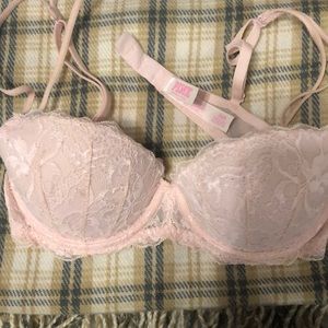 pink lace bra 34A